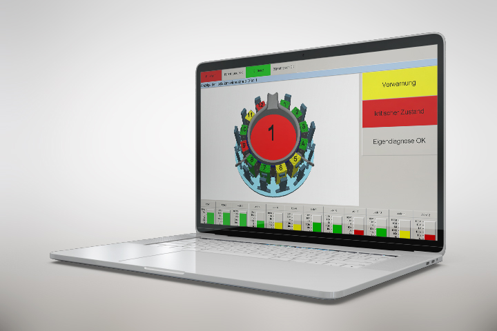 Bedienerbildschirm des SAVESEARCH® Systems am Beispiel eines Induktionstiegelofens